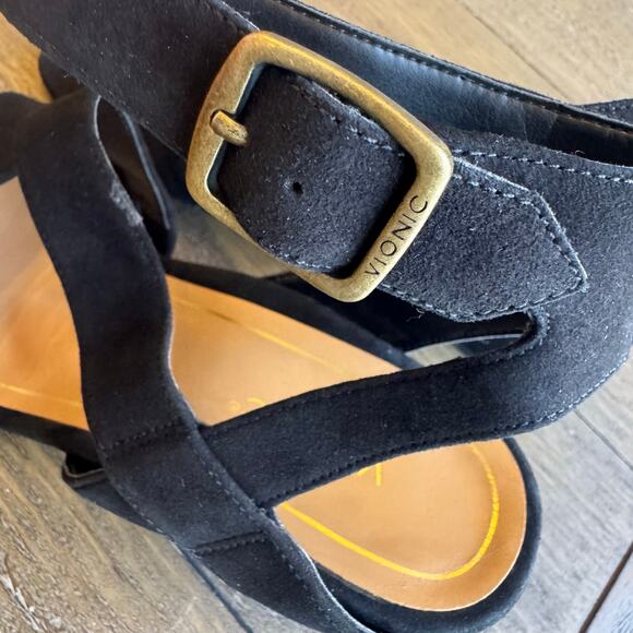 Vionic Samara Block Wedge Sandals Size 6.5 EU 36.5 Party Wedding Event Comfort - Picture 7 of 13